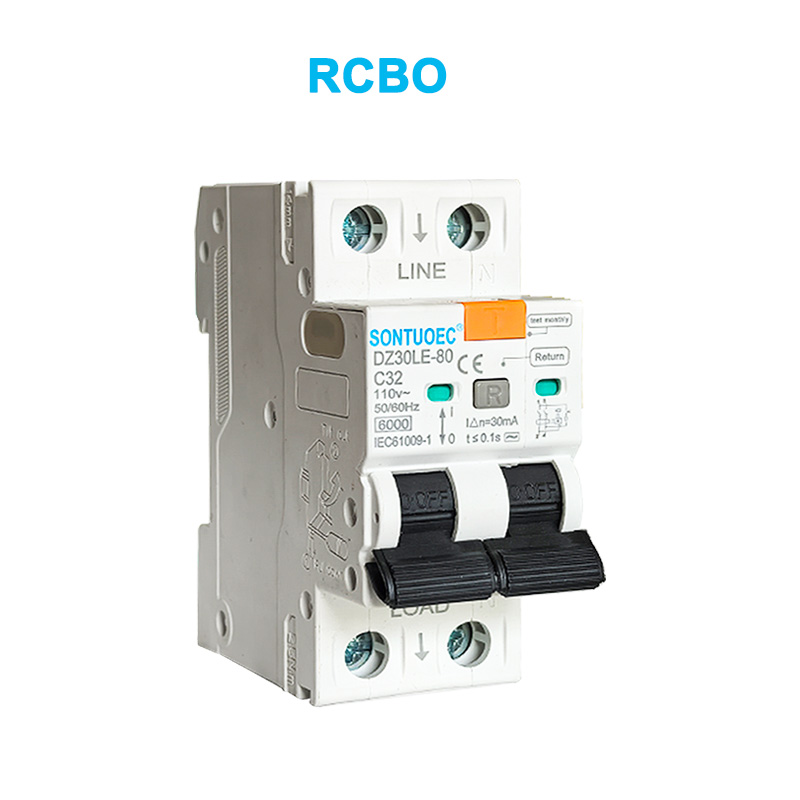 2p رساو موجودہ سرکٹ بریکر 6KA IEC61009.1 معیاری معیار RCBO