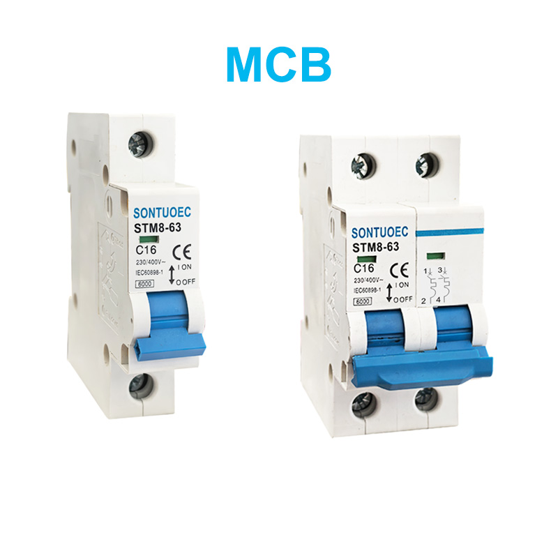 STM8-63 چھوٹے سرکٹ بریکر 6KA 1P 2P 3P 3P 16A 230/400V