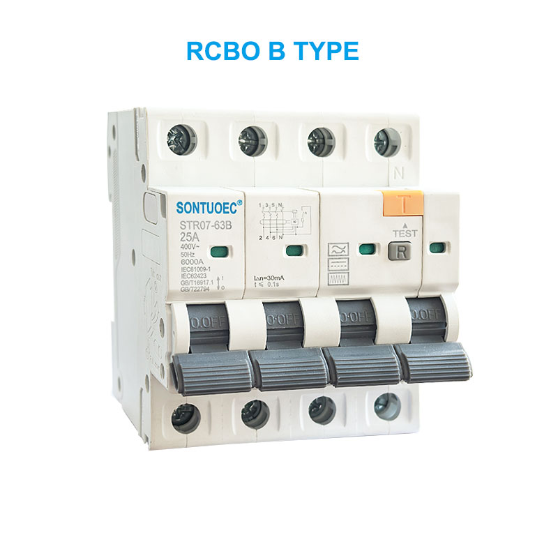 stro7-63b rcbo B قسم 2P 4P بقایا موجودہ سرکٹ بریکر